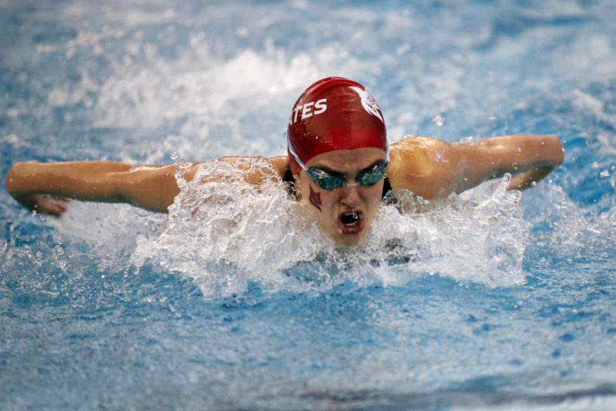 Caroline Apathy 21 is a 10-time All-American. She was the No. 1 seed in the 100-yard butterfly for the NCAA Championships, additionally qualifying to race in the 50 freestyle, 100 backstroke, and several relay events. The women who qualify for NCAAs stay on campus to train [over breaks]. So our whole national’s team really felt like our work had gone out the door,” she said.