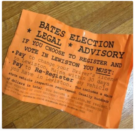 These fliers were dispersed around the Bates College campus early Sunday