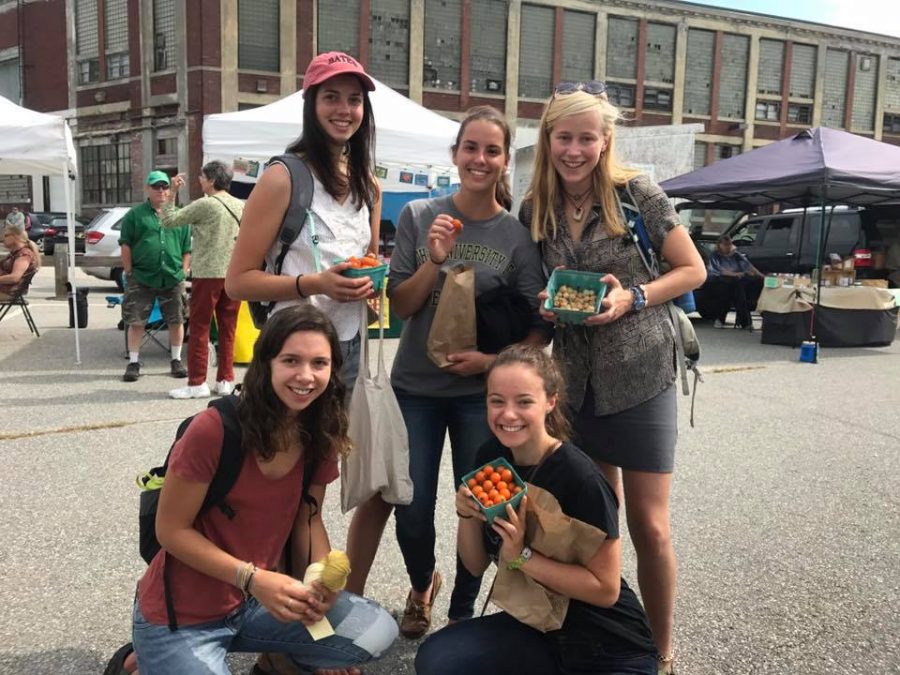 The writer in 2017 at the Lewiston Farmers Market off of Main St.