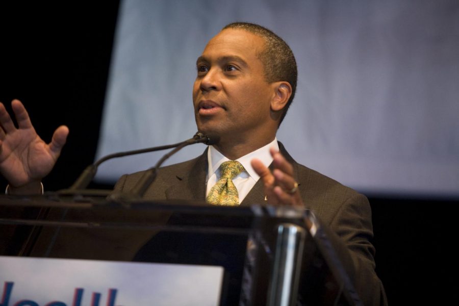 Deval Patrick spoke about healthcare at the Democratic Convention in 2008 where Barack Obama was formally nominated as the Democratic presidential nominee. 