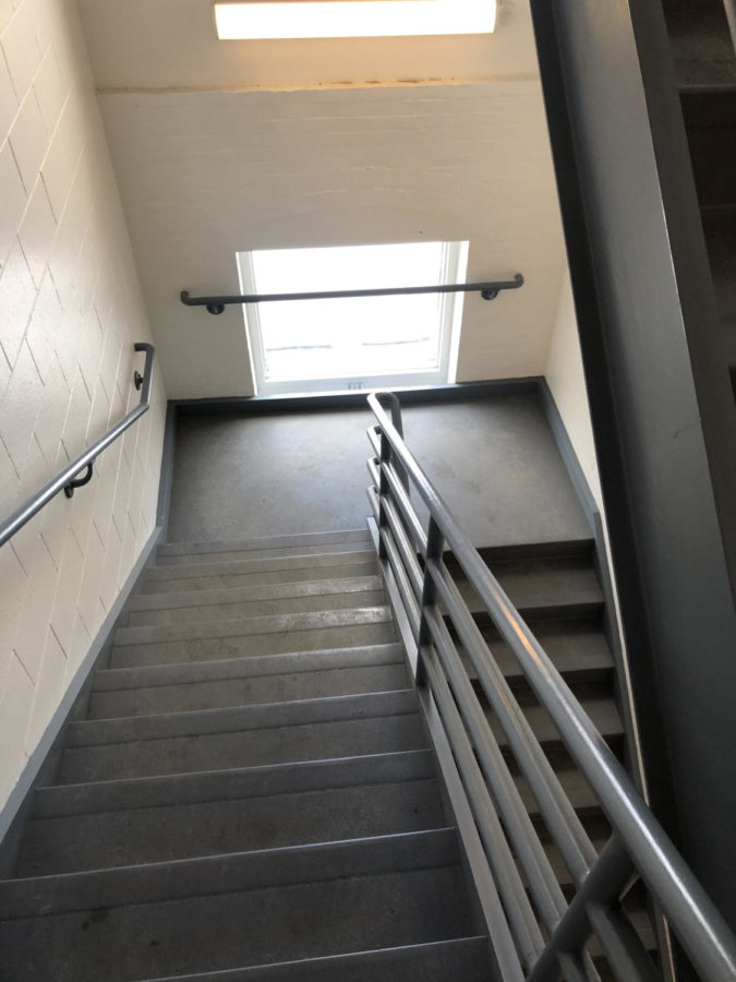 This is the stairwell where the student was allegedly assaulted by Campus Safety officers. 