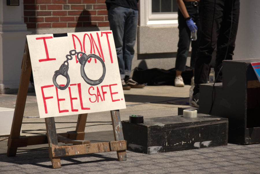 Photo Story: Bates students walk out to defund and disarm campus safety