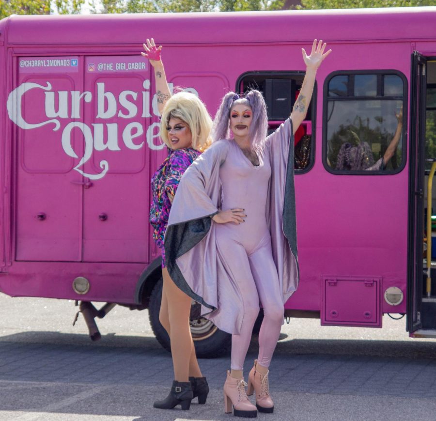Cherry Lemonade (left) and Gigi Gabor (right) are the stars of Curbside Queens, a traveling drag show.