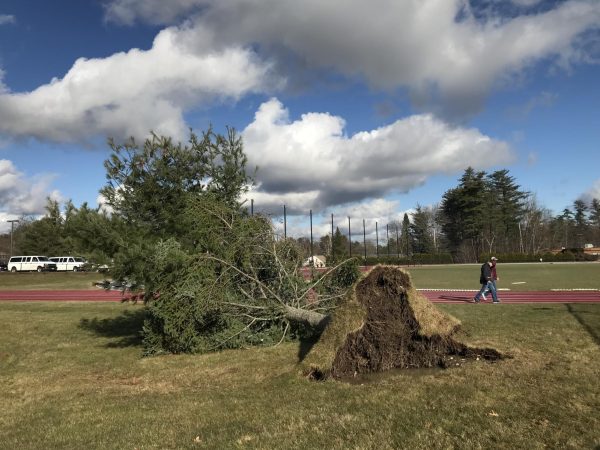 The Bates campus suffered damage after the rain storm with hurricane-like conditions on Monday, Dec. 18, 2023.