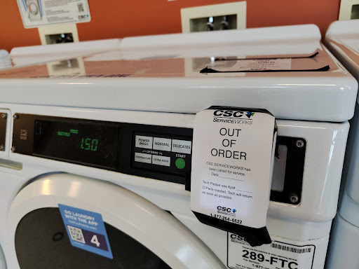 A washer out of order in Gillespie Hall last December. 
