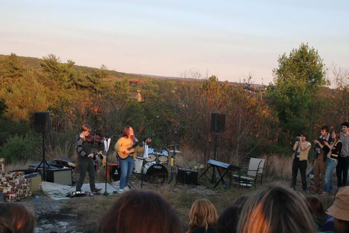 Students preform Big Thief covers on Mount David October 11th, at an event presented by Bates Music Union