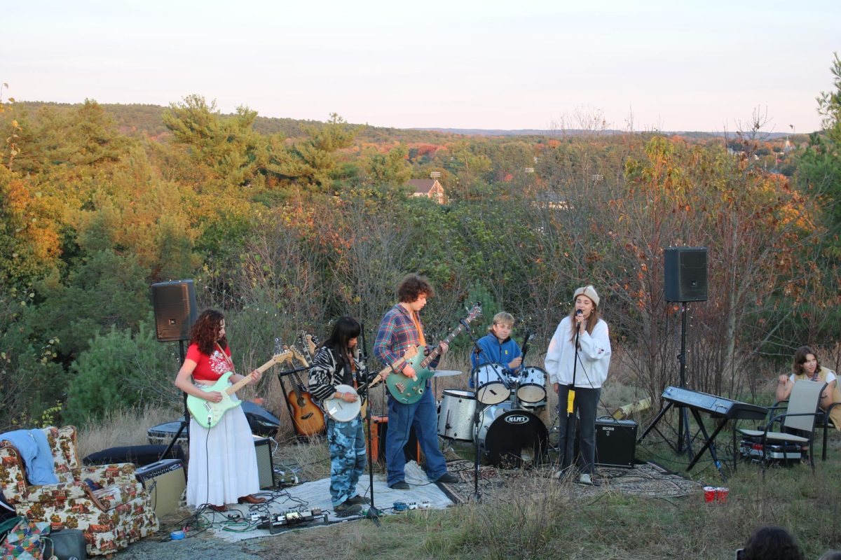 Students preform Big Thief covers on Mount David October 11th, at an event presented by Bates Music Union