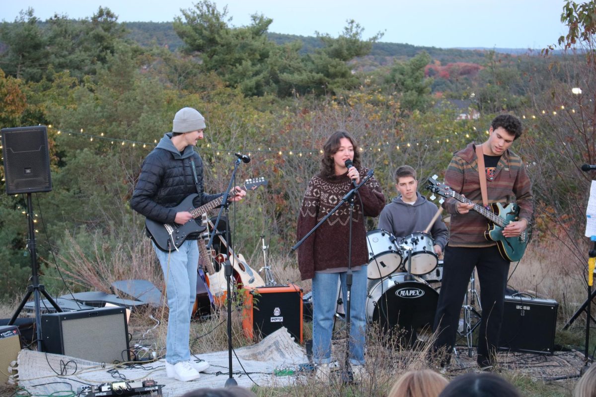 Students preform Big Thief covers on Mount David October 11th, at an event presented by Bates Music Union