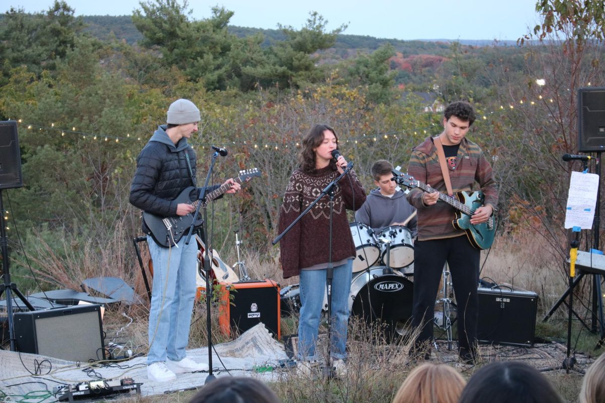 Students preform Big Thief covers on Mount David October 11th, at an event presented by Bates Music Union