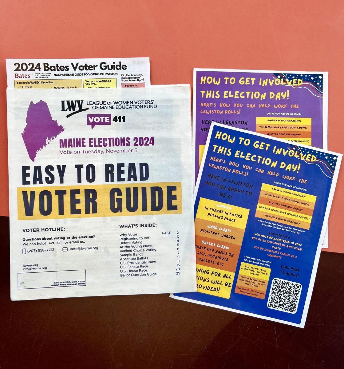 Bates Votes and Maine Elections Voter Guides and Election information sheets.