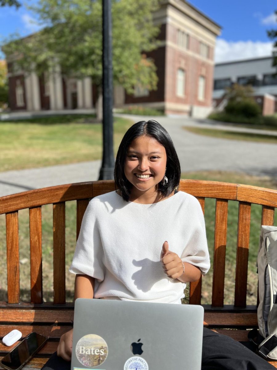 Risa Horiuchi, 2025, enjoys her thesis advisor's flowy style.