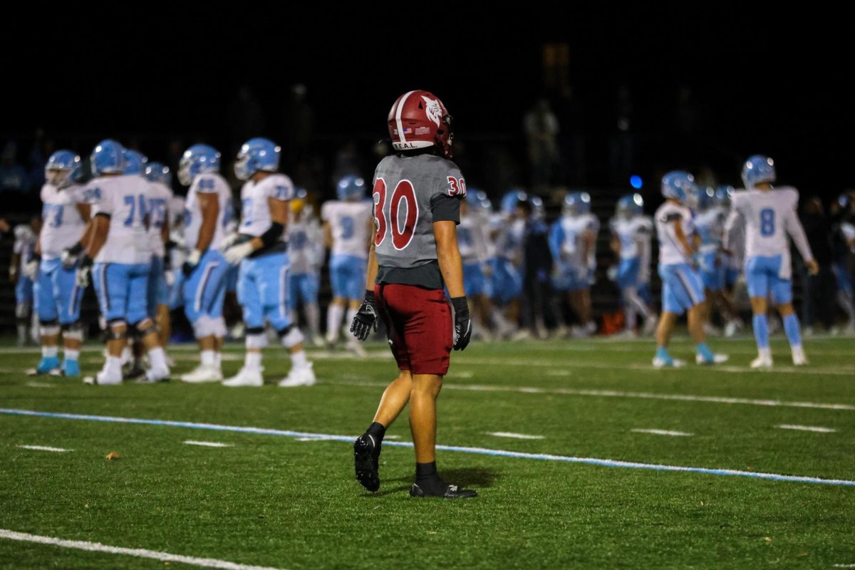 Marquez Narvaez-Estrada '28 lining up against Tufts.