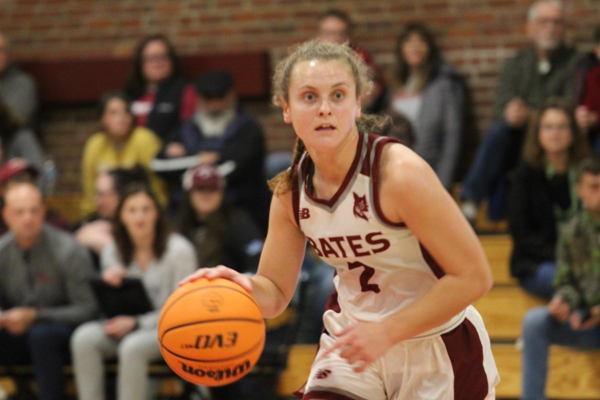 Sophie Spolter, Class of '26 dribbling the ball during the women's basketball home opening game at Alumni Gym on Friday, November 15th. 