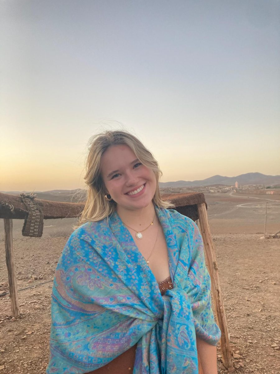 Eloise Wyatt '26 poses in Agafay, Morocco while studying abroad in 2024.