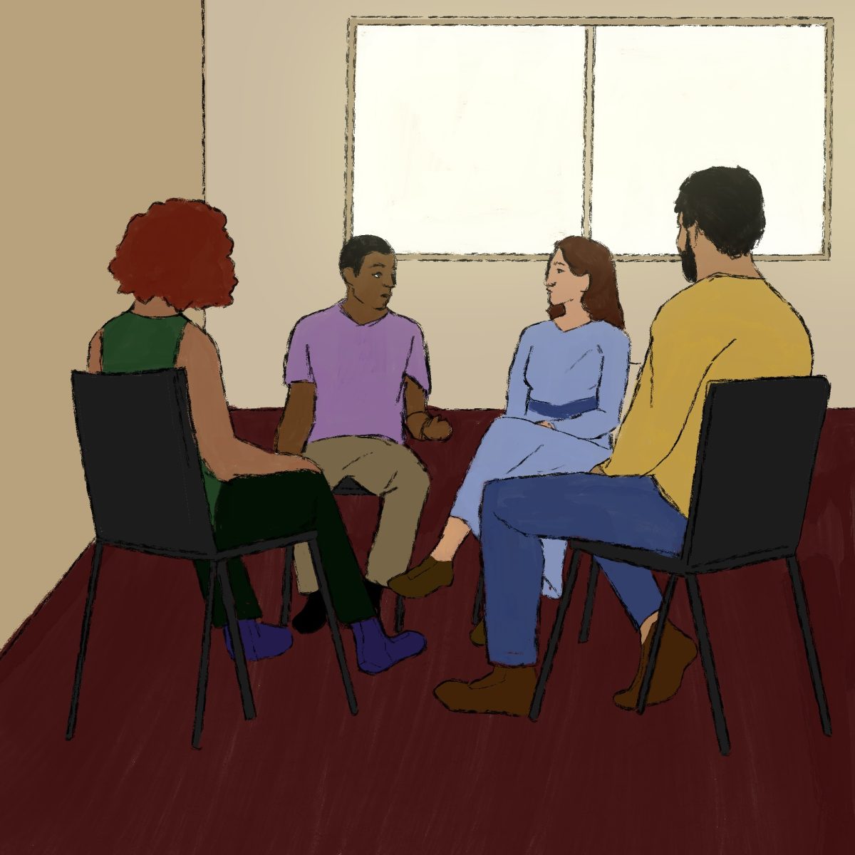 A restorative justice circle.