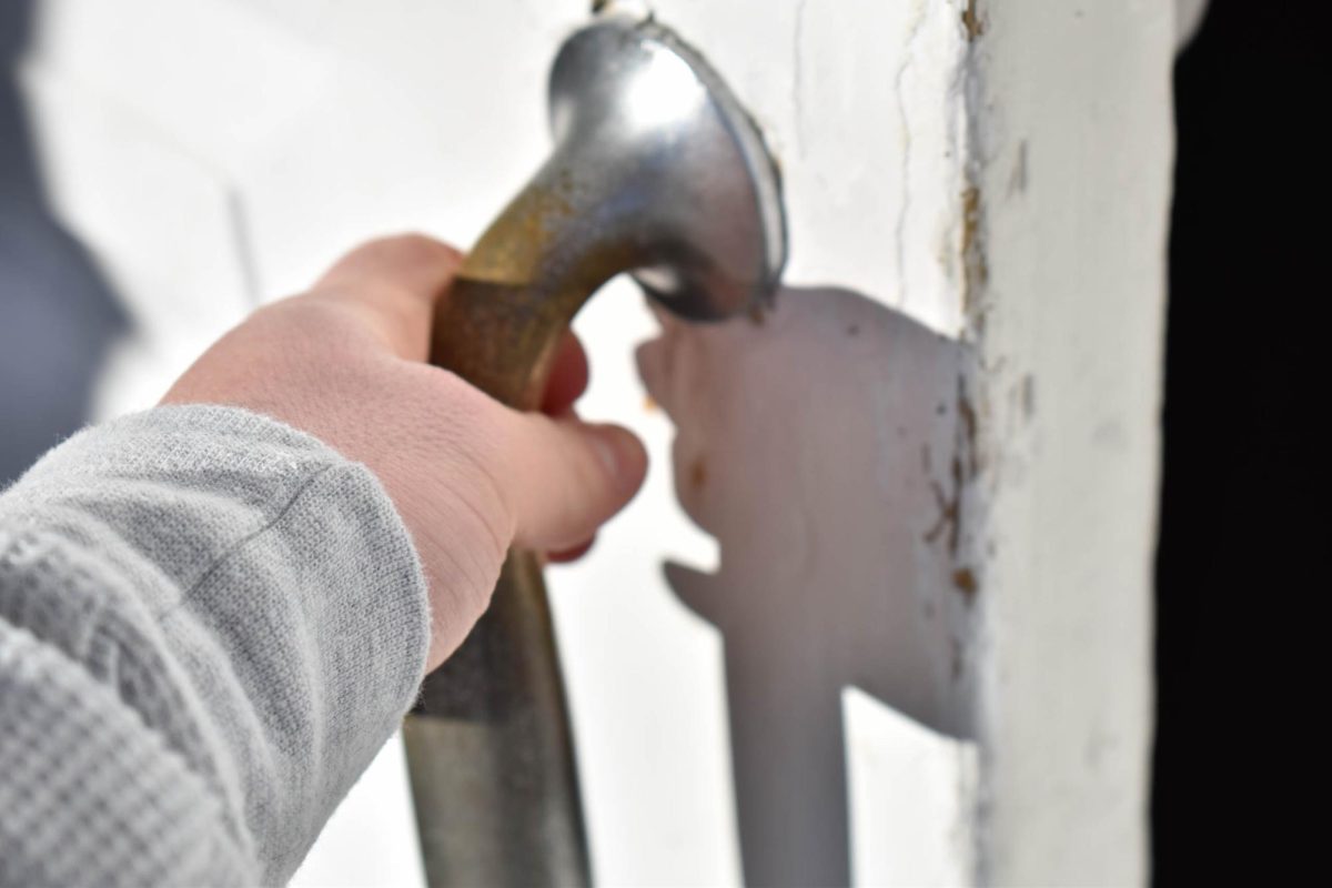 Opening up the door handle to Bates Housing.