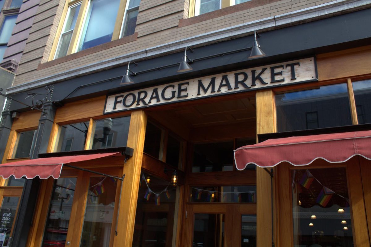 Forage Market bustles with people on the weekend.
