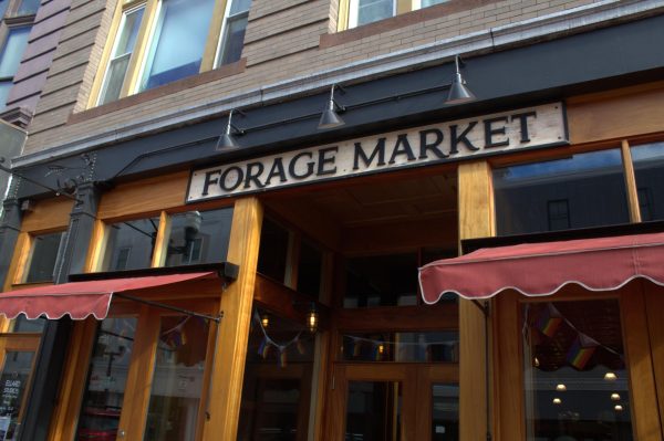 Forage Market bustles with people on the weekend.