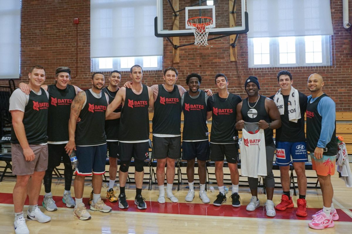 Alumni basketball team after the game