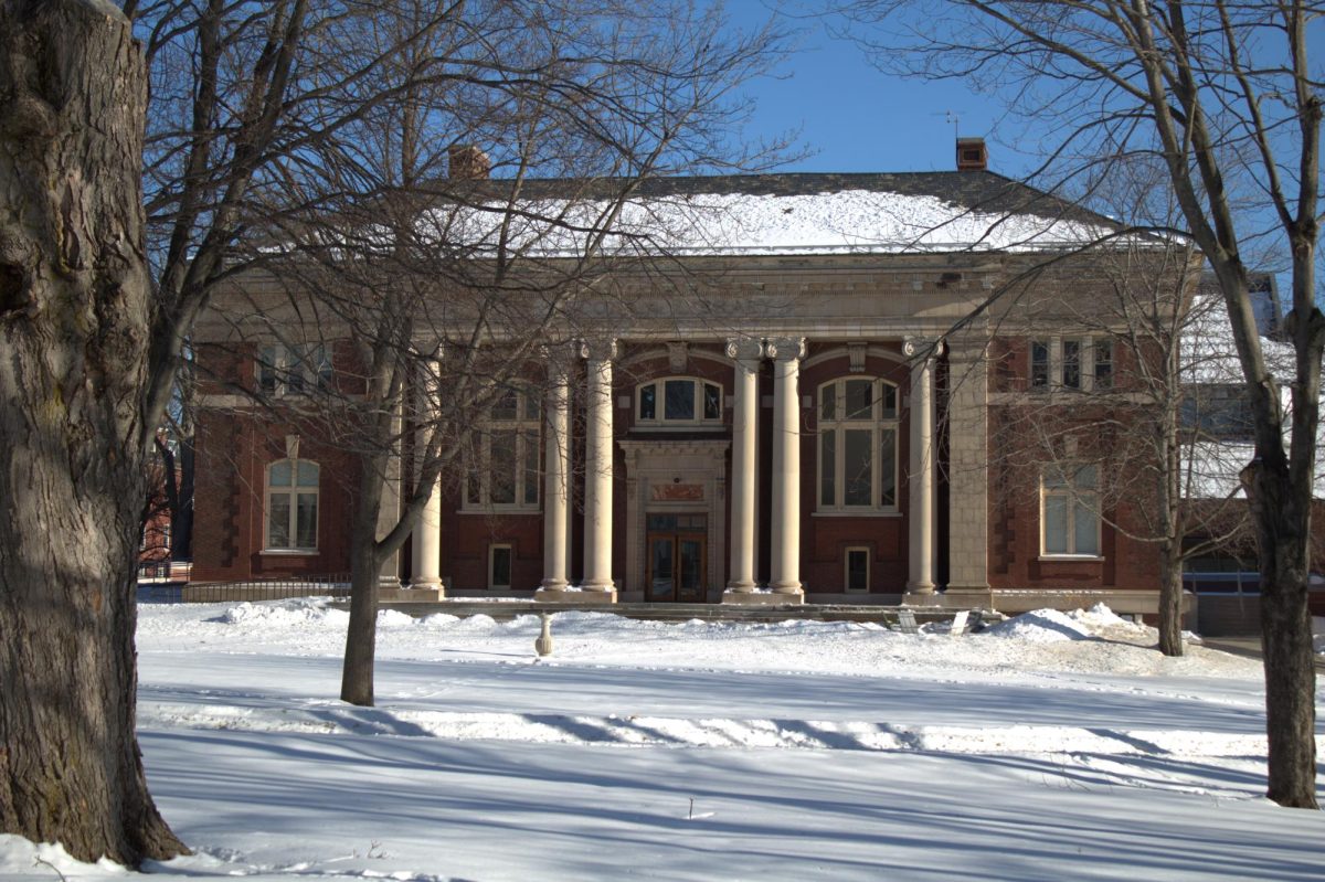 A view of Coram Library from the Quad on Thursday, February 5th. 