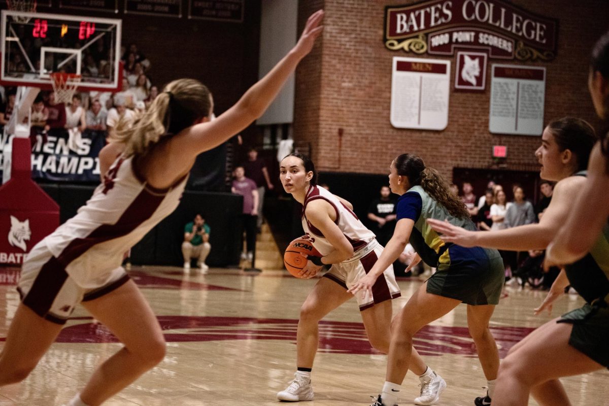 Mya Hicks '27 sank the three-pointer that tied Bates with Smith after a significant comeback by the Bobcats.