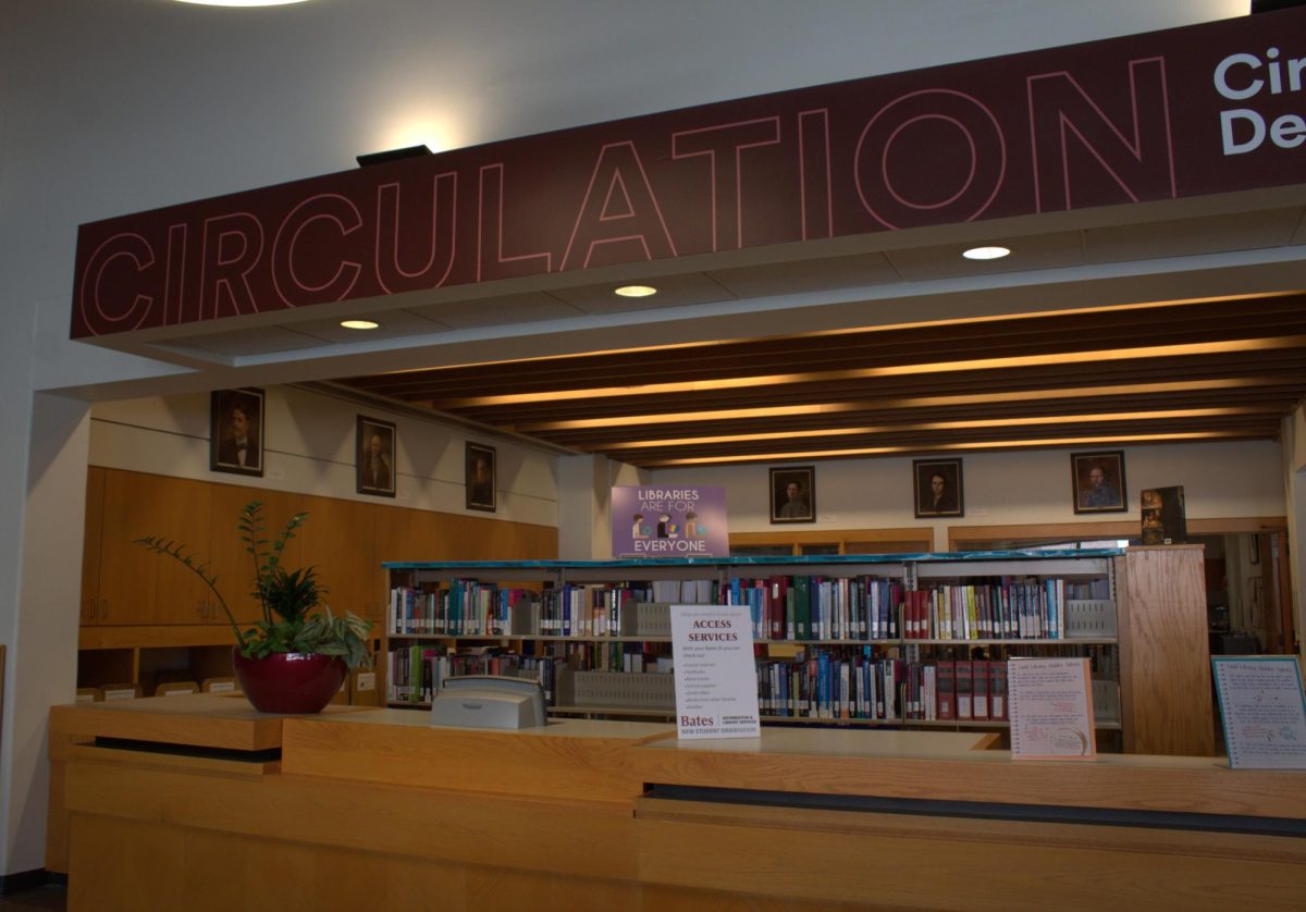 The Circulation Desk at Ladd Library. 